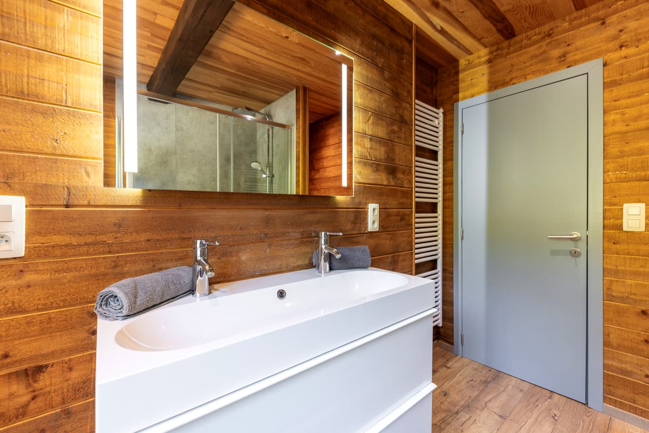 Basin and door of the bathroom