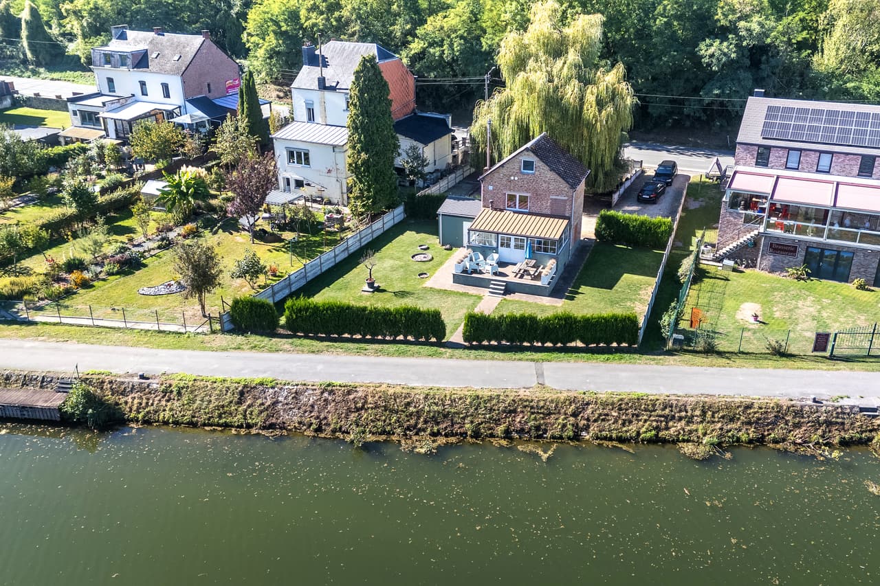 The house between the road and the Meuse, from the air